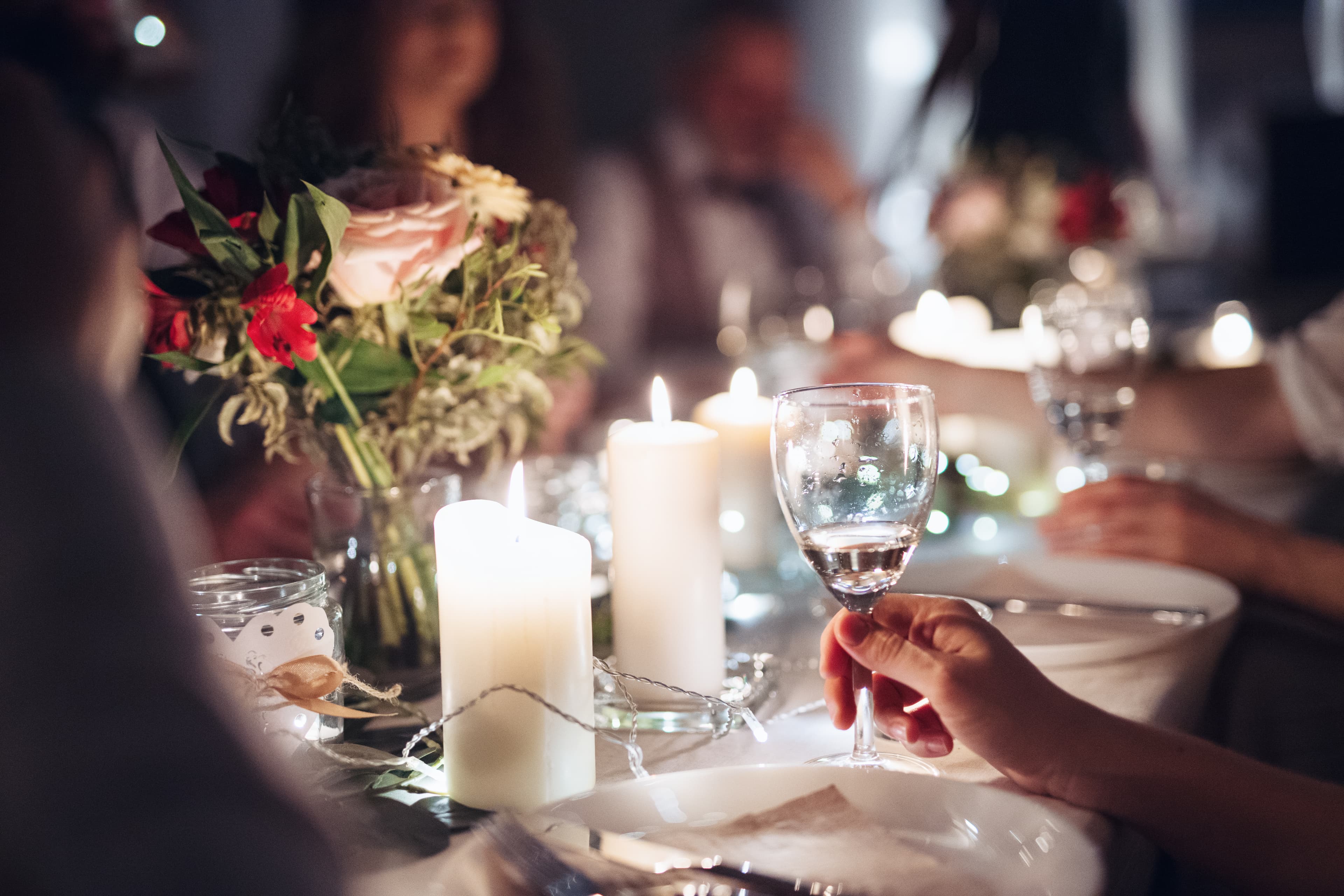 Elegant event with cocktails being served